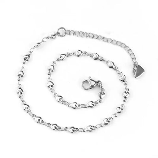 Stainless Steel Heart Charm Anklet