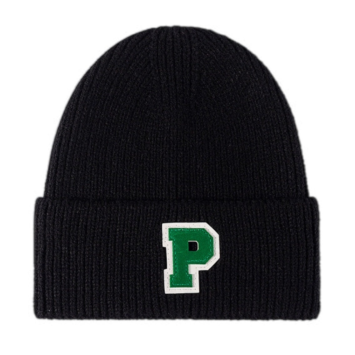 P Patch Cuffed Knit Beanie