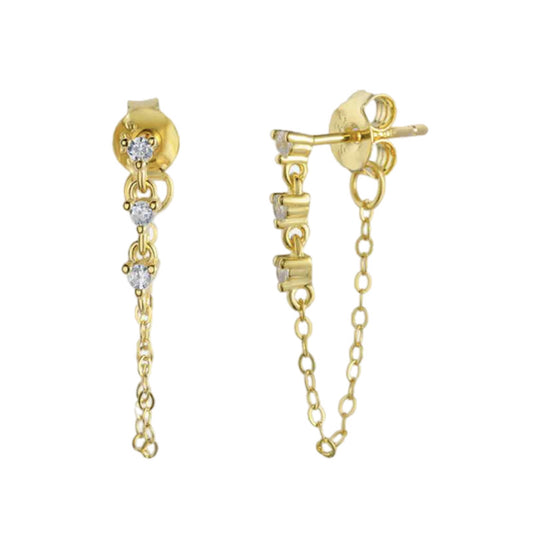 CZ Dangle Stud Earrings