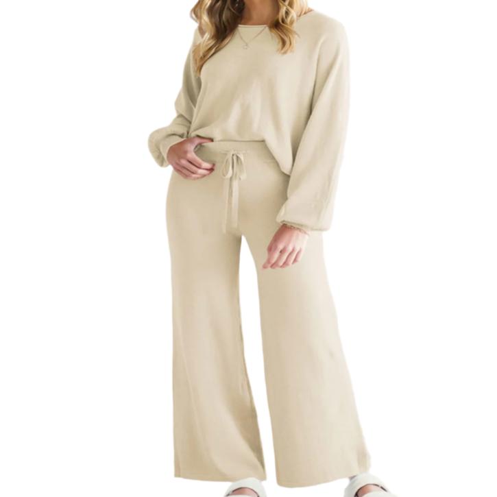 Long Sleeve Lounge Top & Drawstring Pants Set