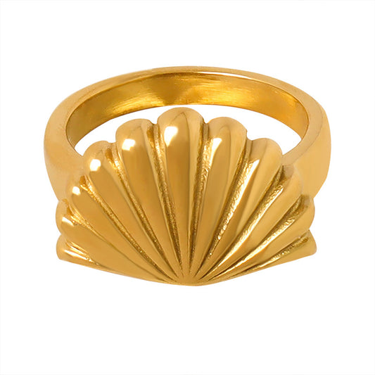 Gold or Silver Steel Shell Ring