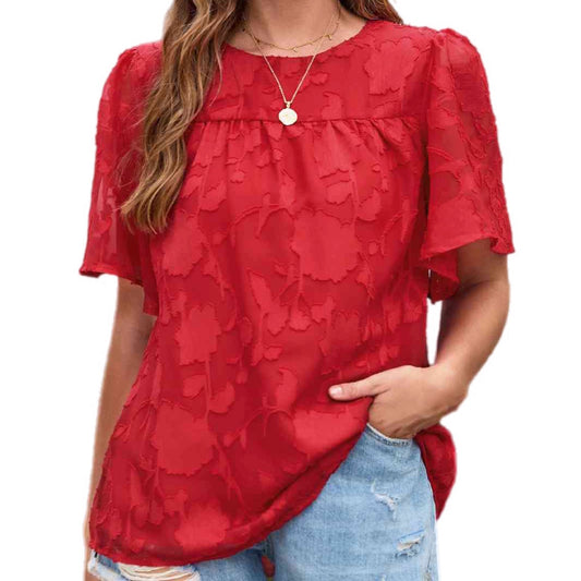 Ruched Puff Sleeve Blouse