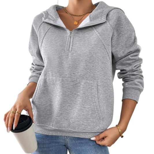 Half Zip Long Sleeve Hoodie