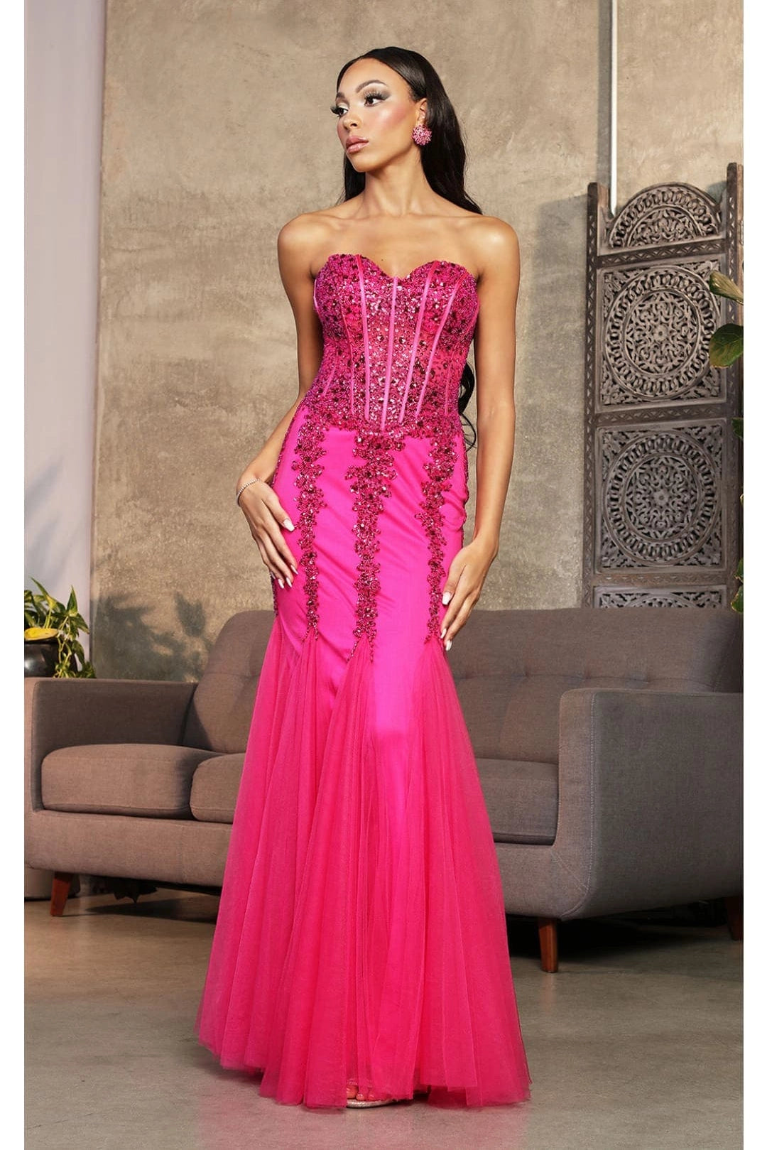 Corset Mermaid Strapless Special Occasion Gown