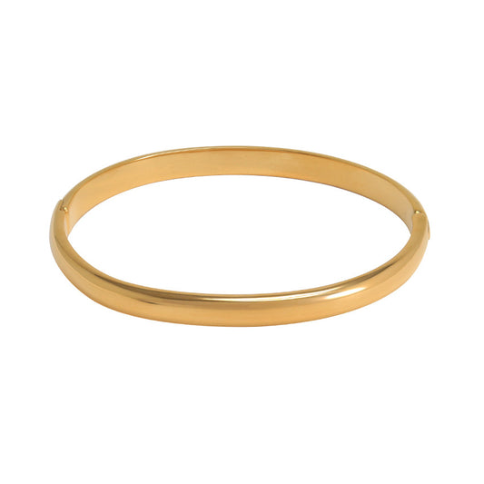 Gold Steel Bangle Bracelet