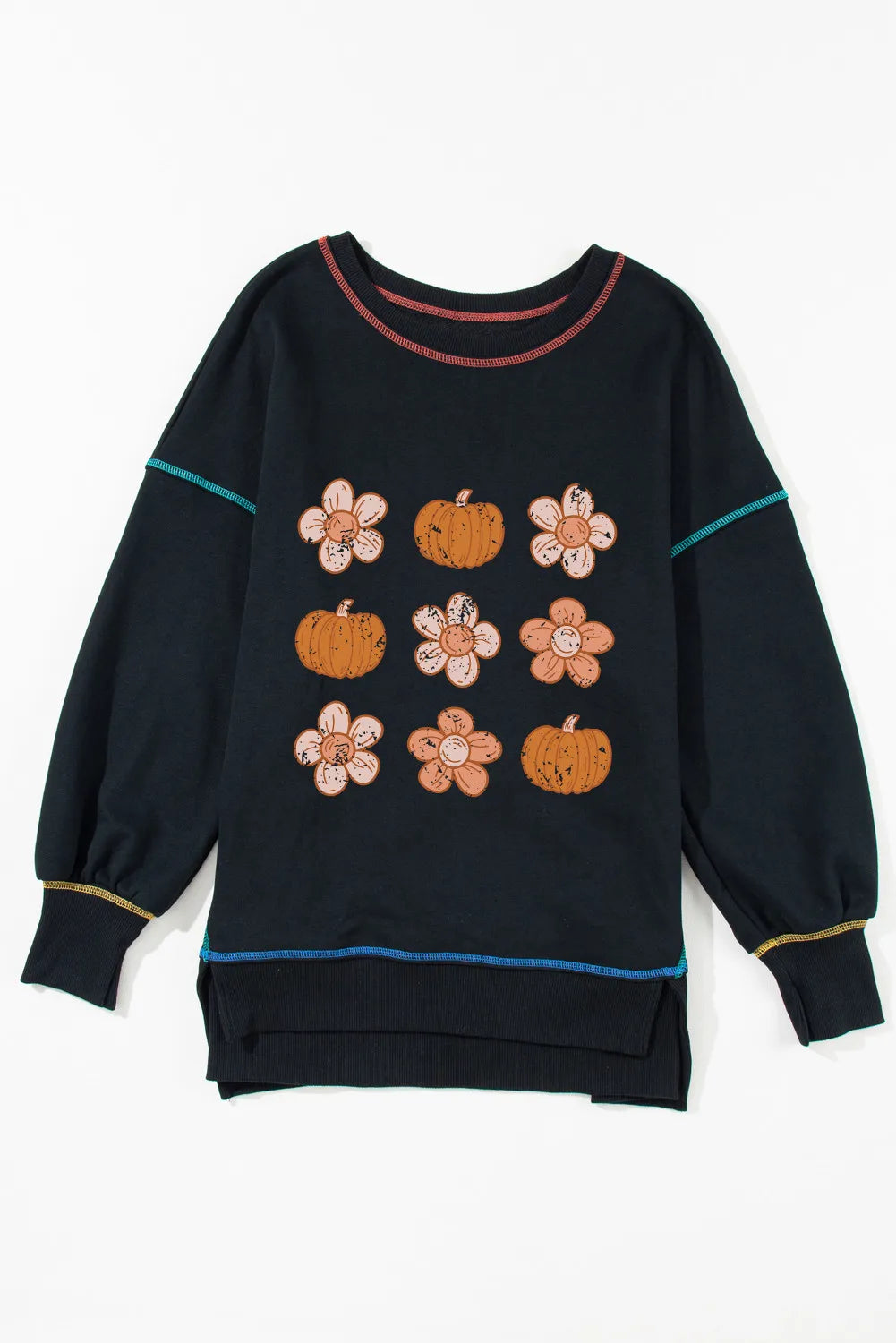 Pumpkin & Flower Graphic Sweatshirt