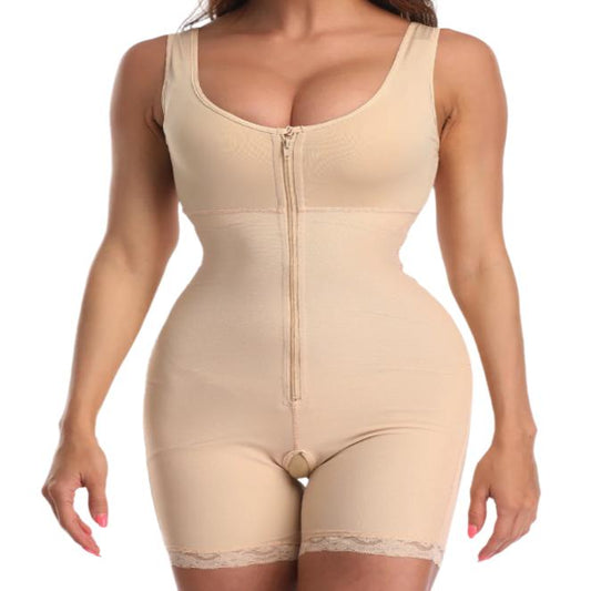 Zip-Up Lace Detail Shapewear