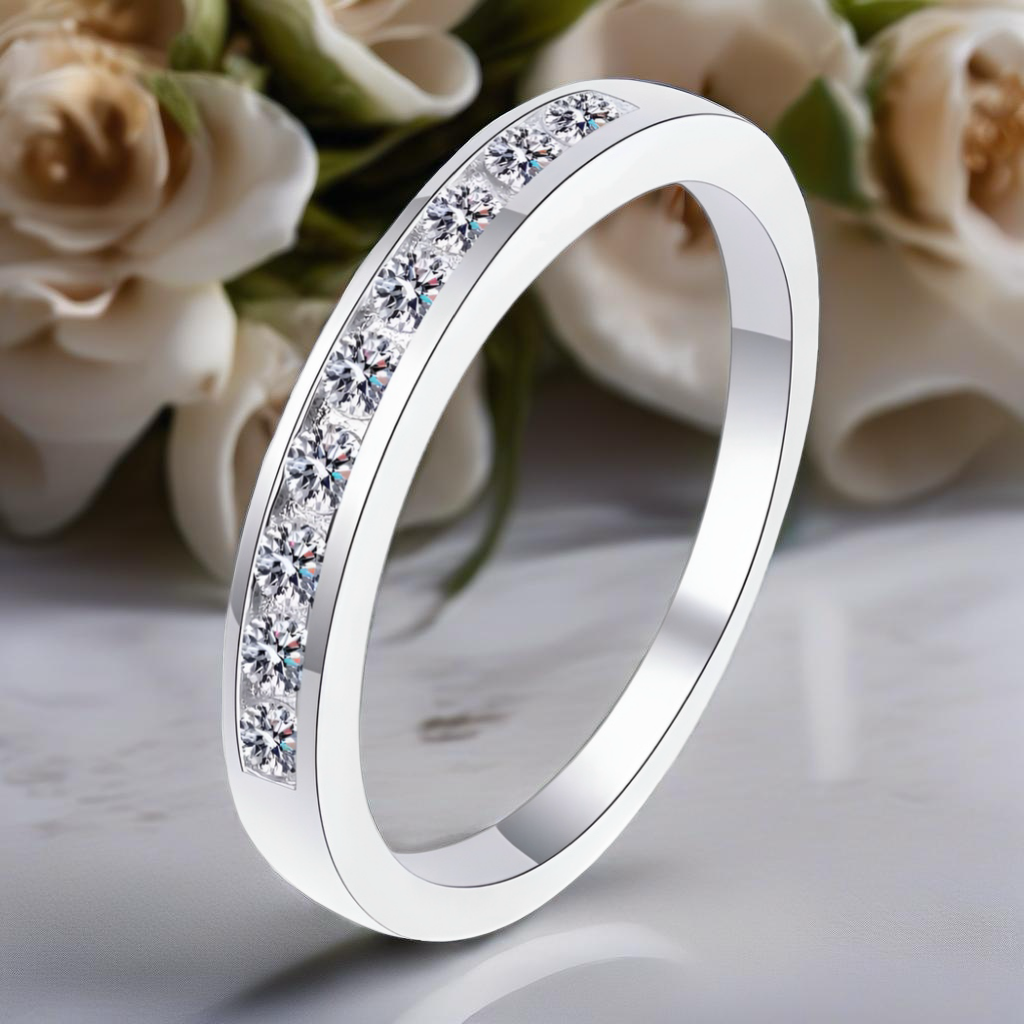 Sterling Silver Moissanite Ring