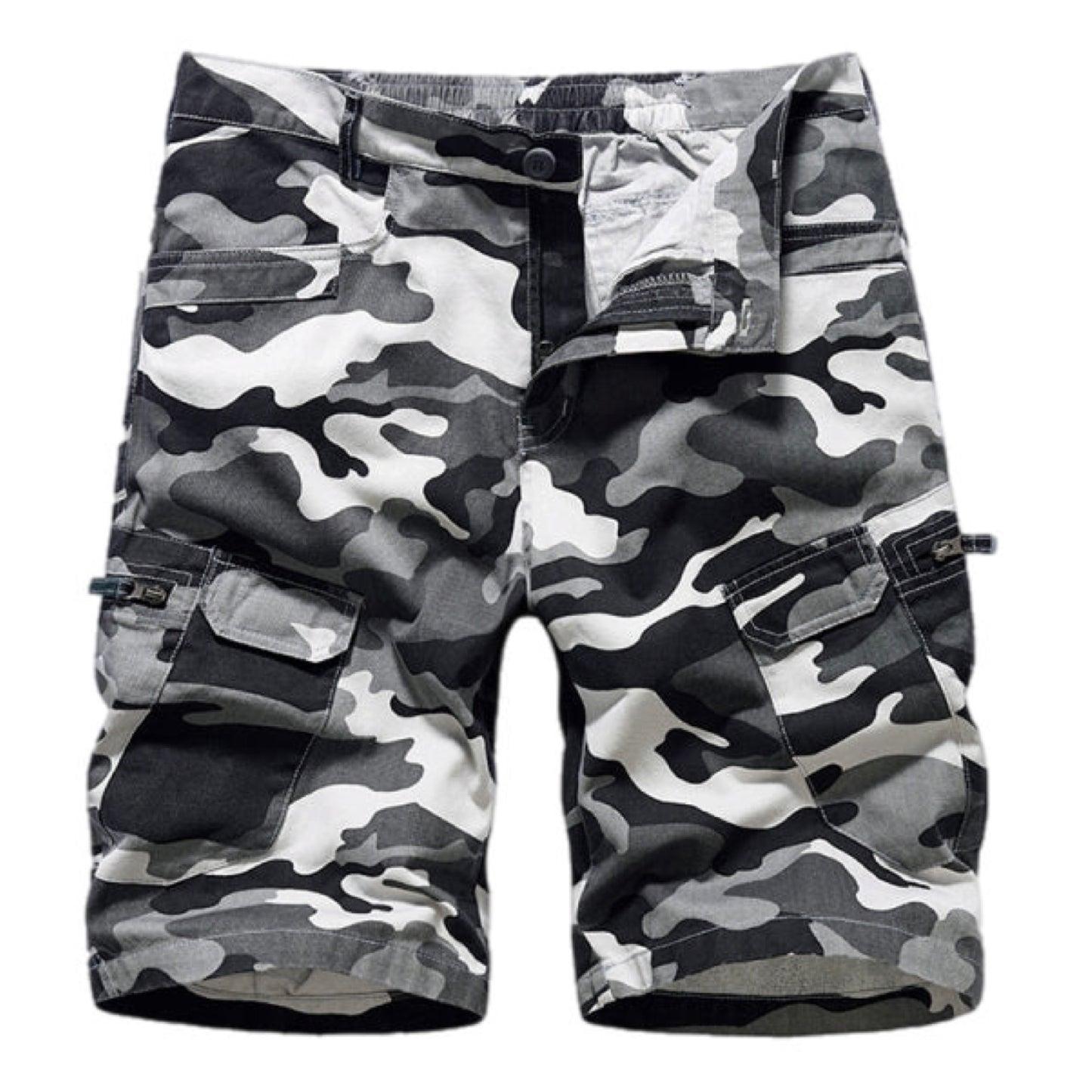 Camouflage Print Cargo Shorts