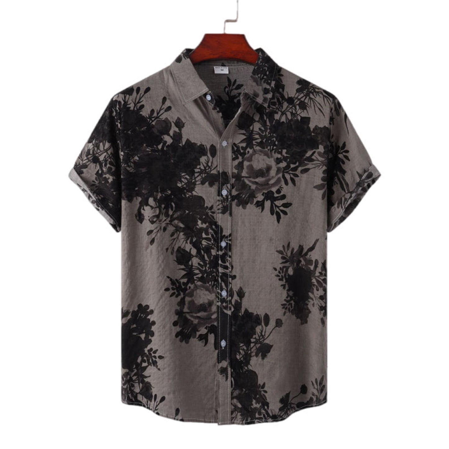 Button Up Short Sleeve Print Shirt