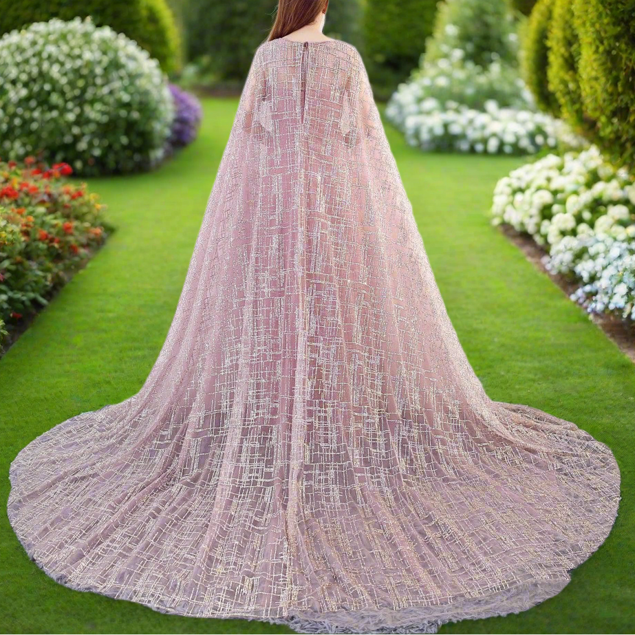 Pink Evening Gown with Cloak