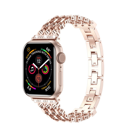 Steel Apple Watch Bands with CZ Accents