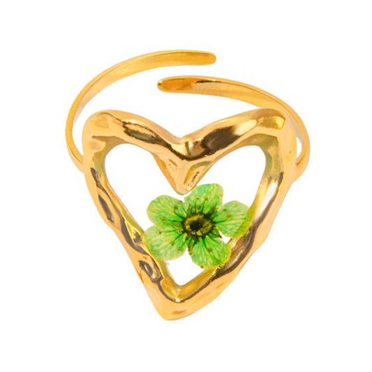 Gold Steel Eternal Flower Ring