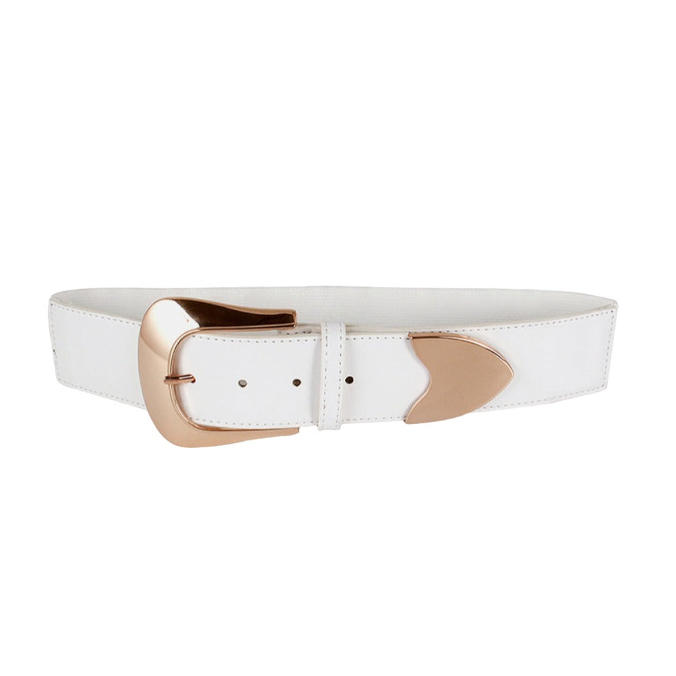 Elastic Wide Vegan Leather Belt