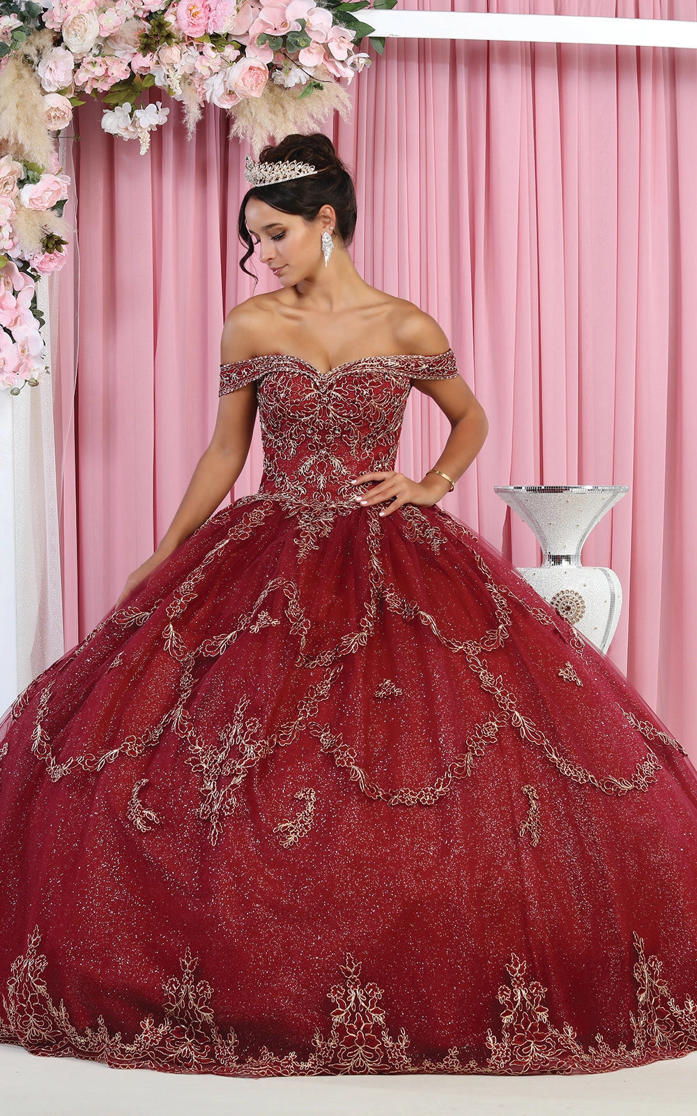 Embroidered Quince Ball Gown