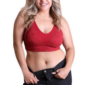 Plus Size Seamless Padded Textured Bralette