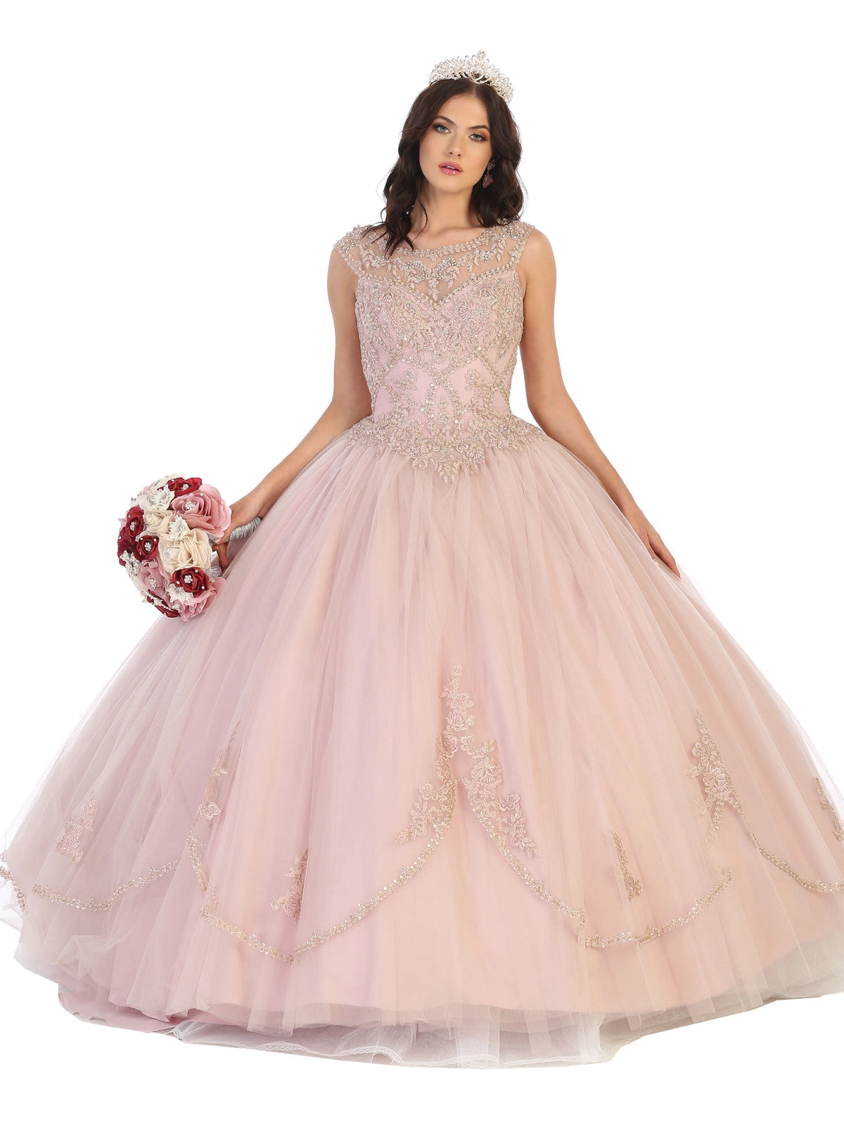 Sleeveless Quince Corset Ball Gown