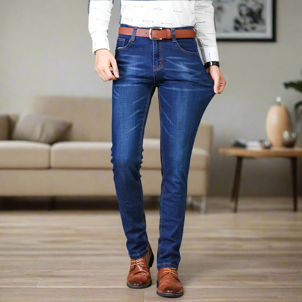 Stretch Slim Straight Denim Pants