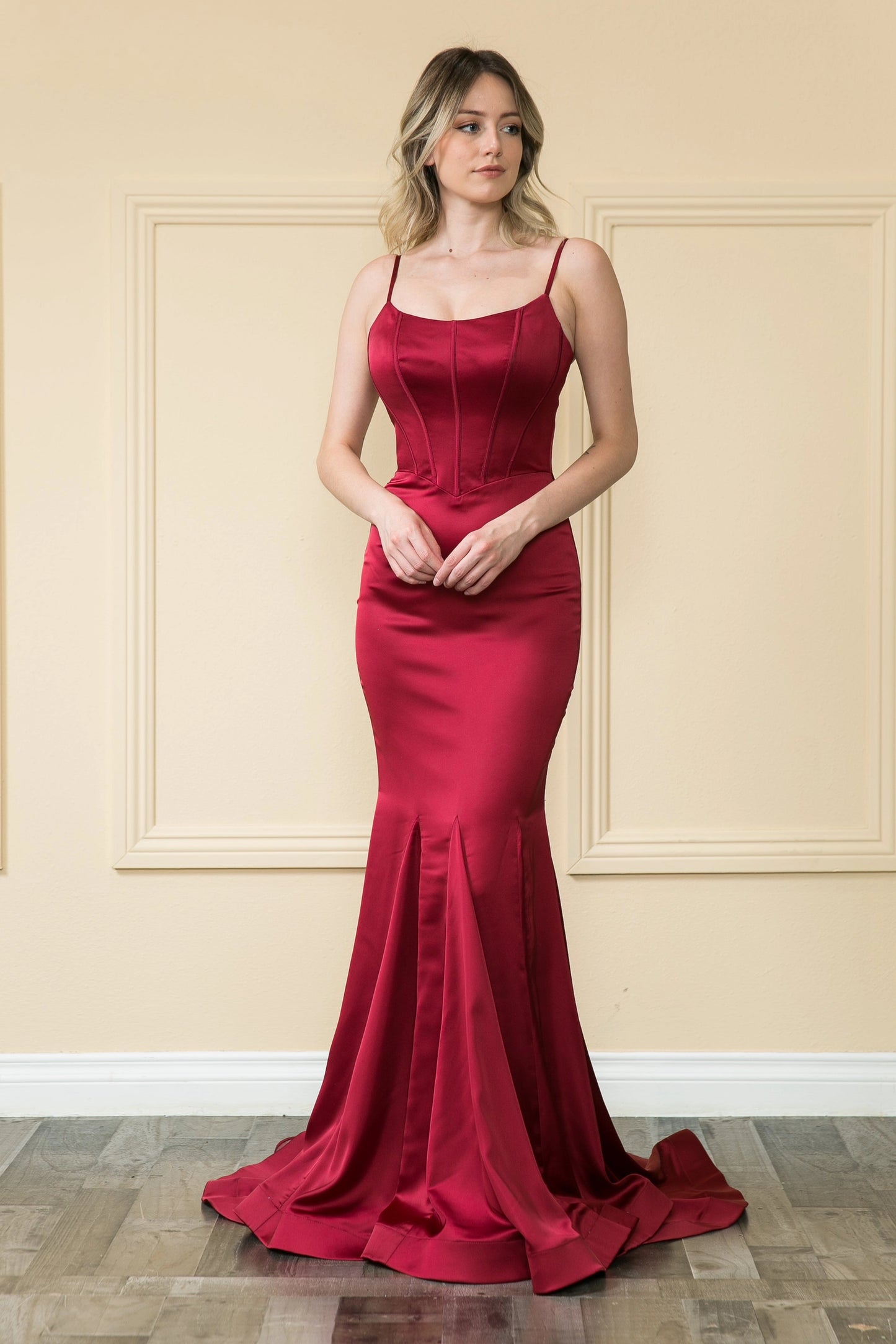 Simple Satin Long Mermaid Formal Evening Gown