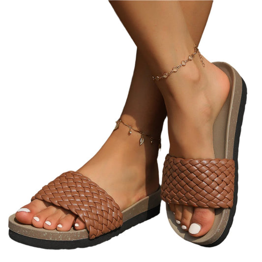 Vegan Leather Woven Sandals