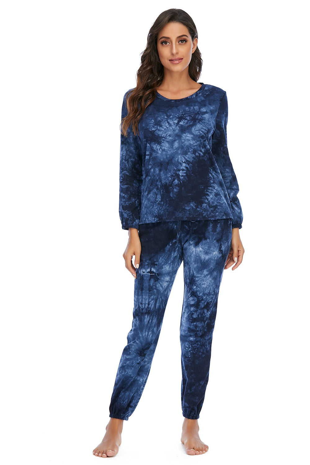 Tie-Dye Top & Drawstring Pants Lounge Set