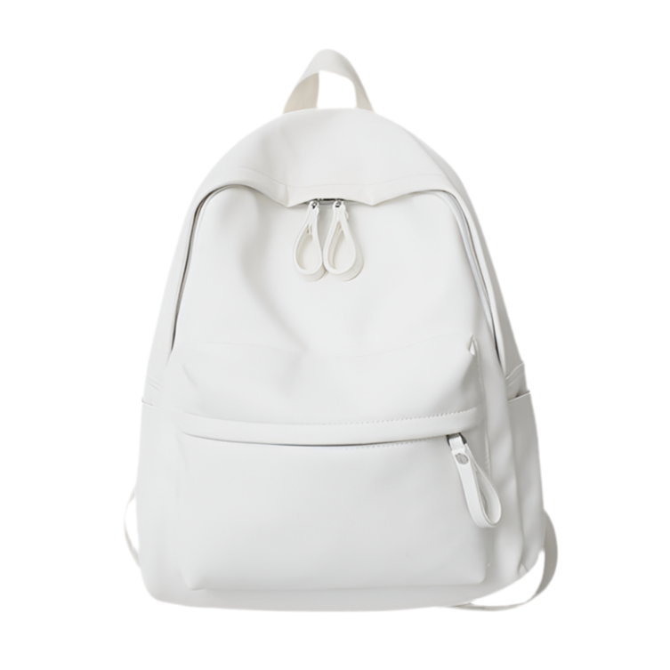 Vegan Leather Zip Backpack