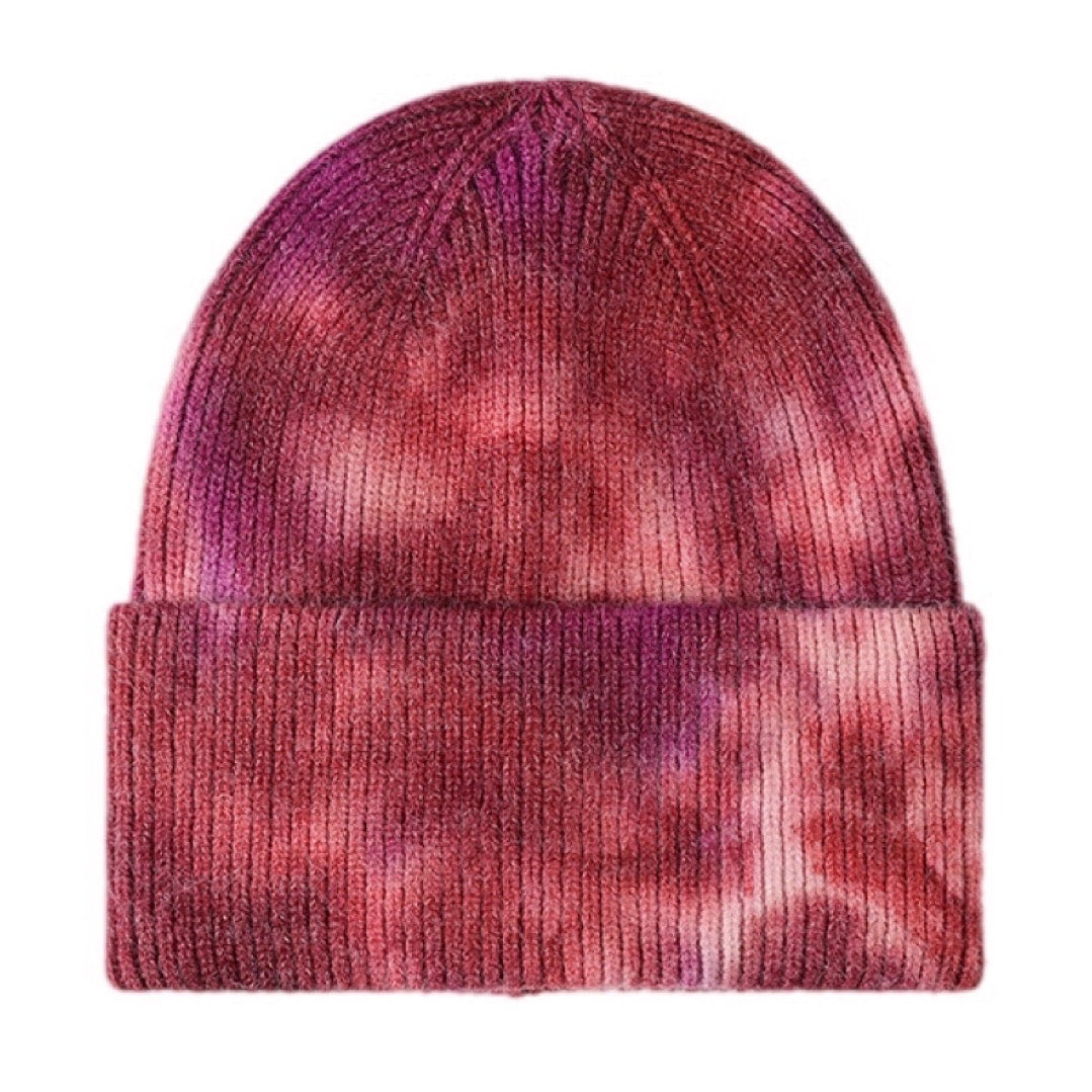 Tie-Dye Cuffed Rib-Knit Beanie