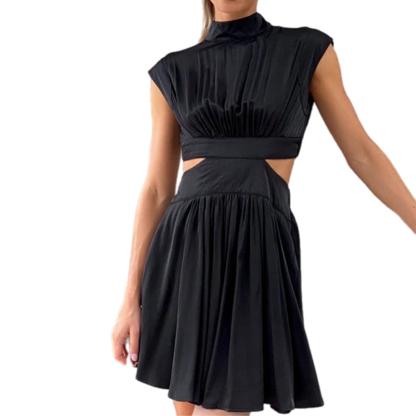 Modern Cutout Mock Neck Dress