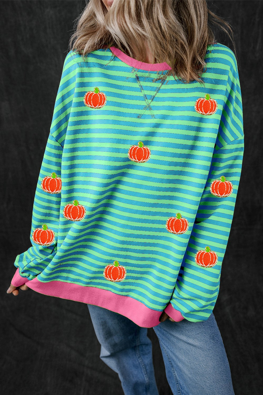 Pumpkin Striped Sweatshirt