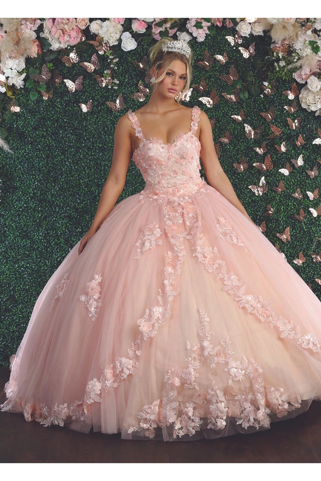 Sweetheart Floral Quinceanera Ball Gown