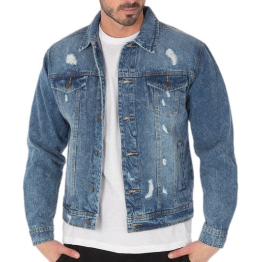 Distressed Vintage Roadster Denim Jacket