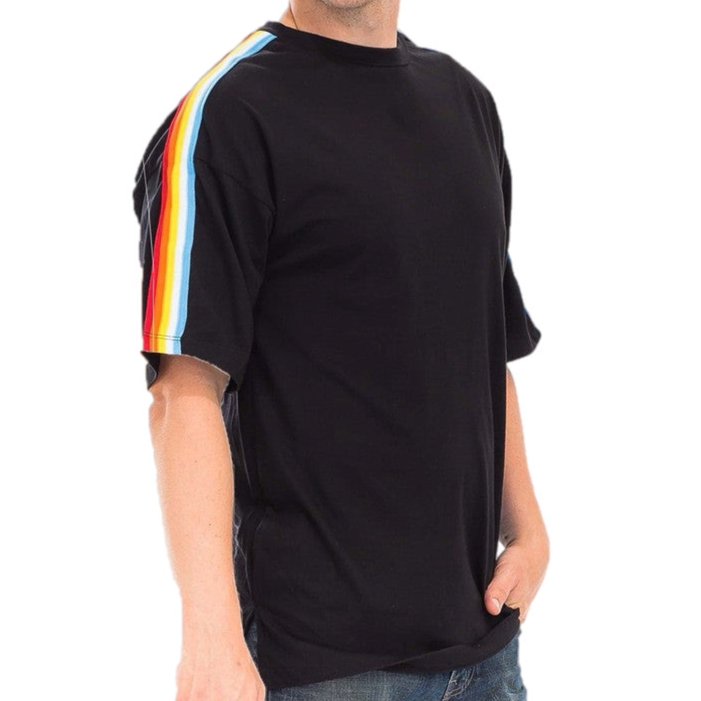 Rainbow Striped Short Sleeve Shirt