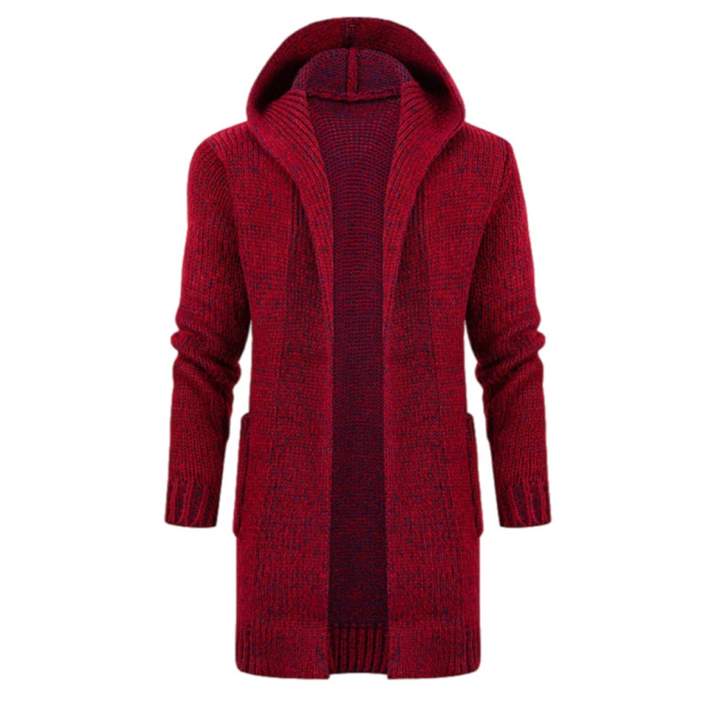 Mid Length Knit Cardigan with Hood