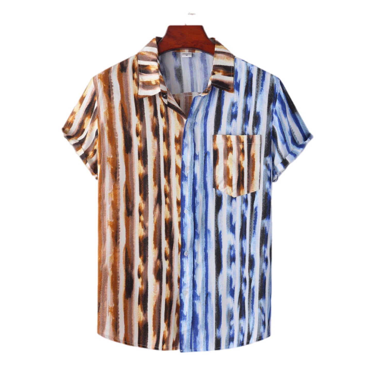 Print Button Up Short Sleeve Shirt