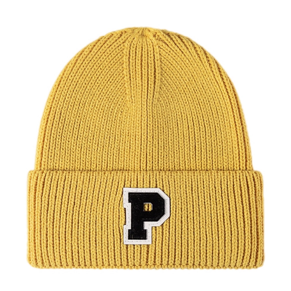 P Patch Cuffed Knit Beanie