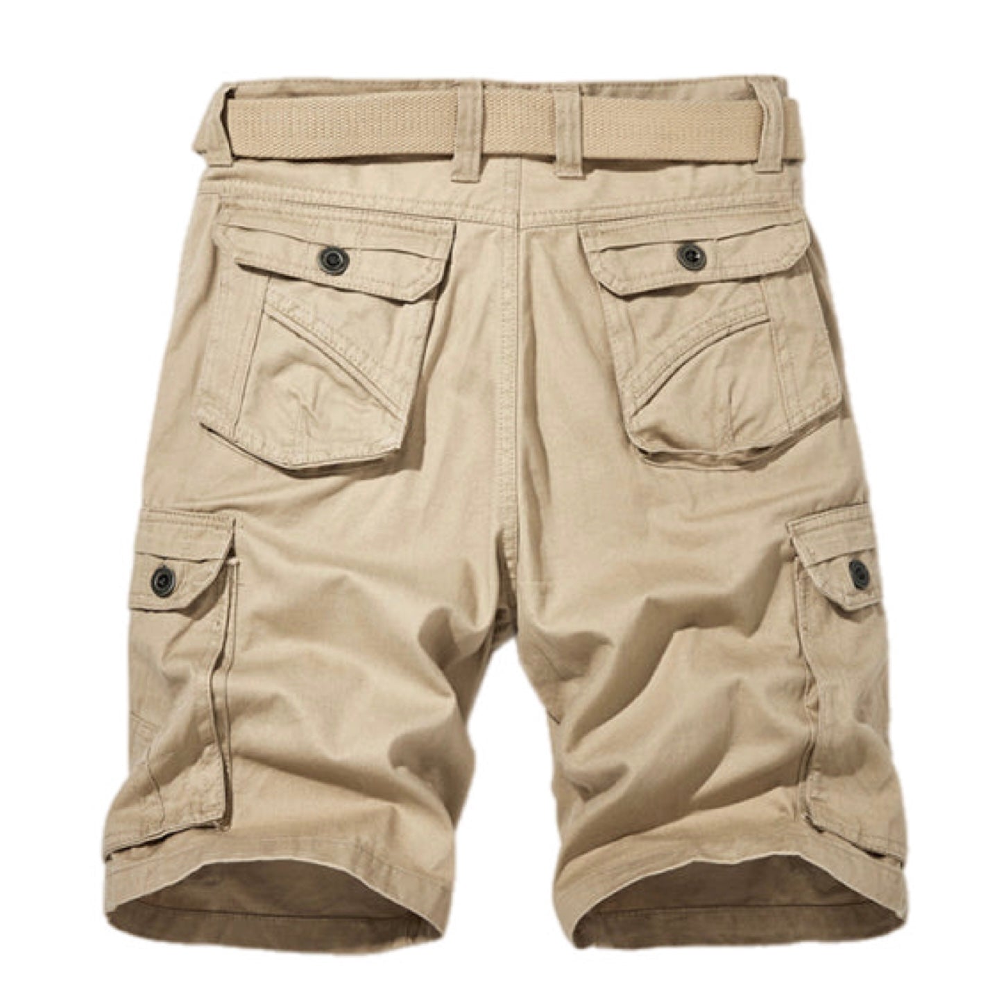 Multi-Pocket Cargo Shorts (Without Belt）