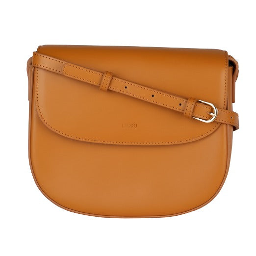 Medium Tan Vegan Leather Crossbody Bag