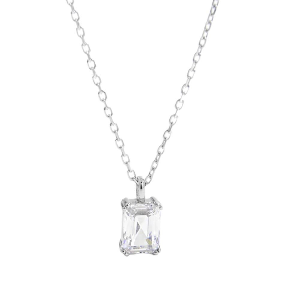 925 Sterling Silver CZ Pendant Necklace