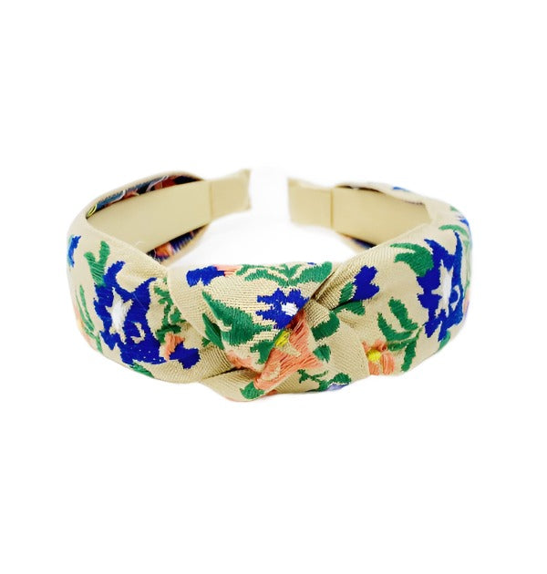 French Floral Embroidered Headband