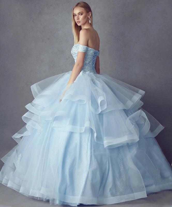 Ruffled Quinceanera Ball Gown