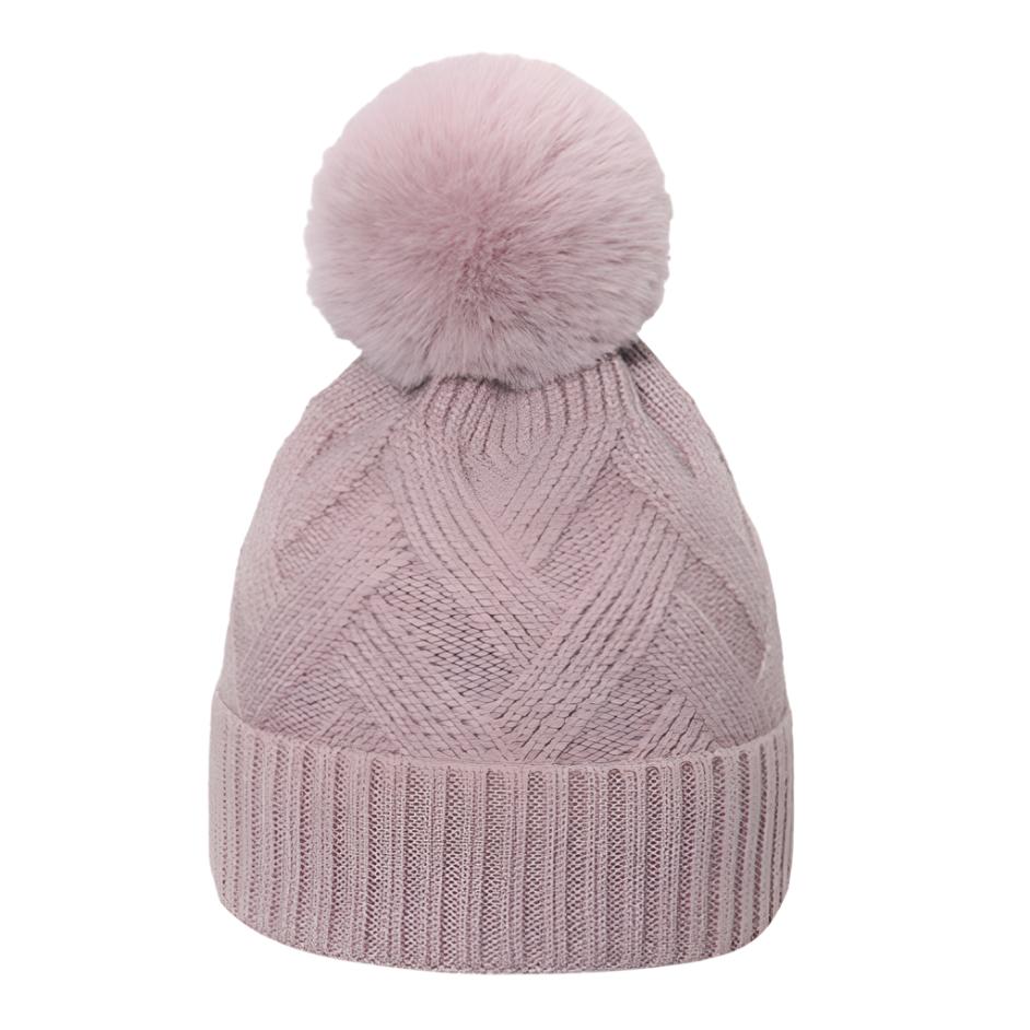 Roll Rim Beanie with Pompom