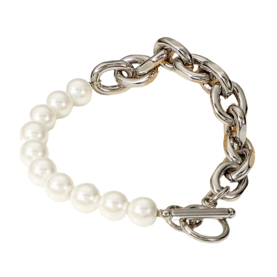 Steel & Pearl Bracelet