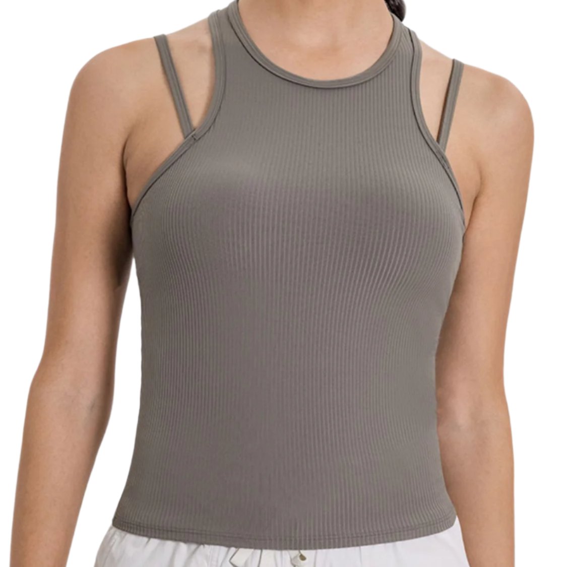 Cutout Round Neck Racerback Active Tank