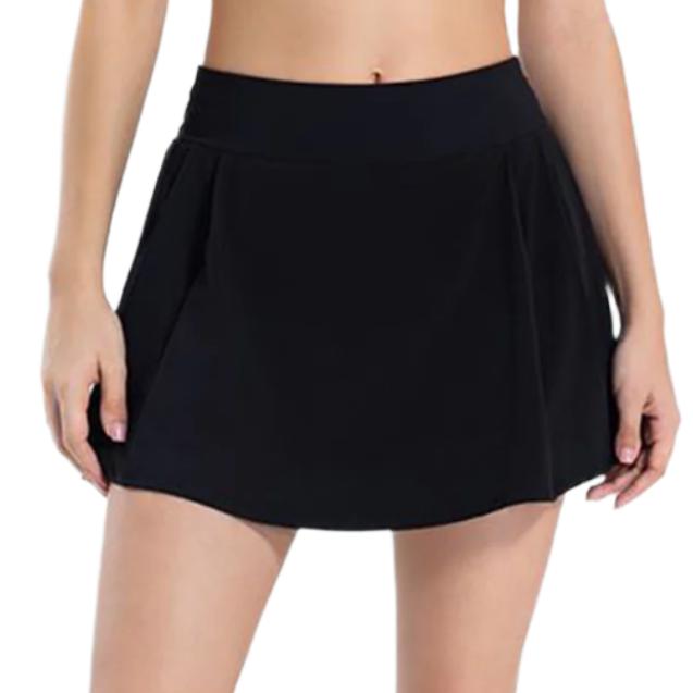 Pleated Mid-Rise Waist Active Skirt