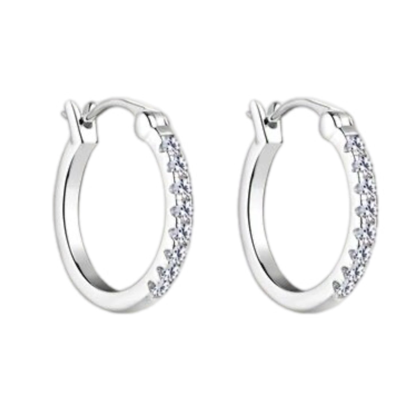 925 Sterling Silver Moissanite Huggie Earrings