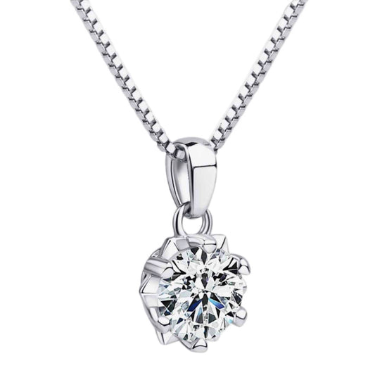 Moissanite Sterling Silver Charm Necklace