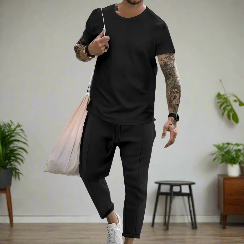 Short Sleeve Shirt & Jogger Pant Set