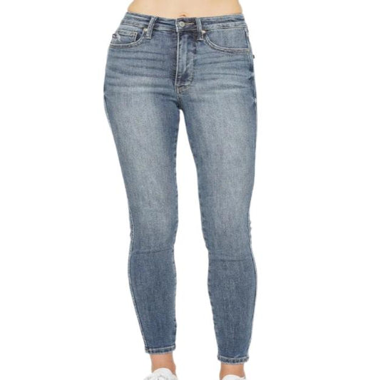 Tummy Control Contrast Wash Skinny Jeans