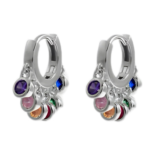 Zircon 925 Sterling Silver Huggie Earrings