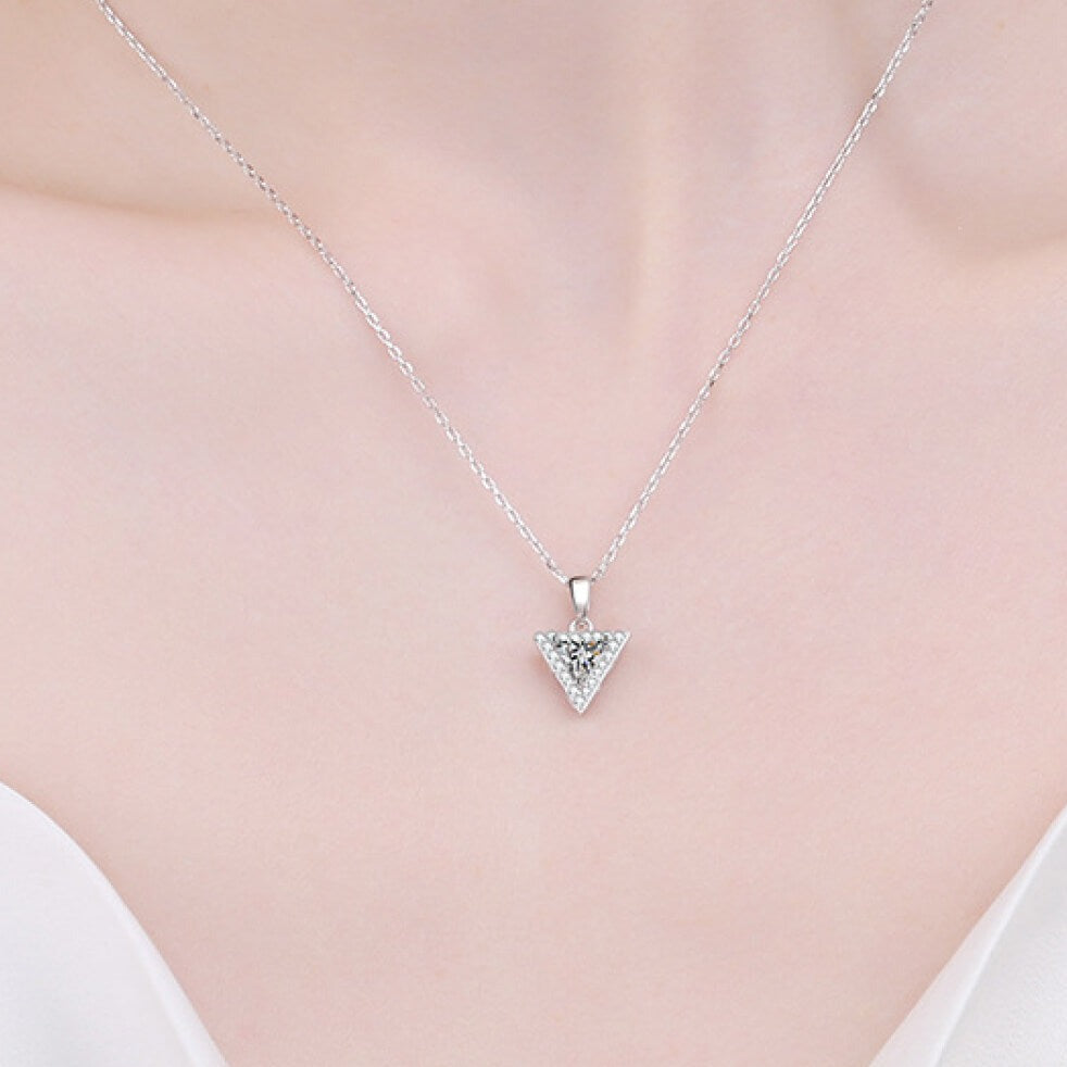 Geometric Brilliance Moissanite Triangle Pendant